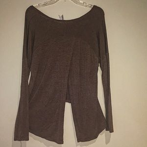 Only Worn Once! Brown Slit Back Top